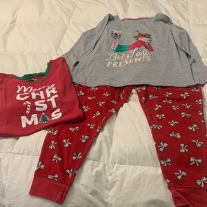SO Kids Christmas Pajama Set - Red and Gray